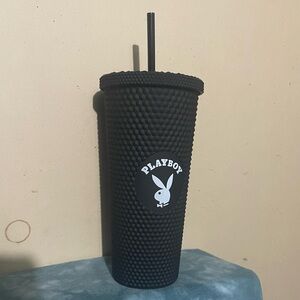 NWT Never Used Black Studded Texture Playboy Tumbler